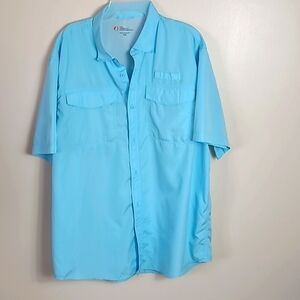The american outdoorsman men's shirt fishing vented mesh lining S XXL turquoise